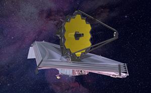 Artist's impression of the JWST in space.