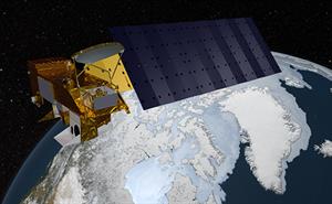 A spacecraft observing polar regions.