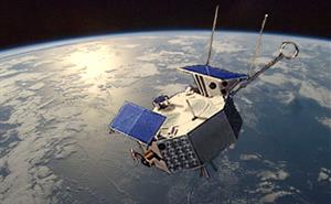 A satellite in Earth's orbit.