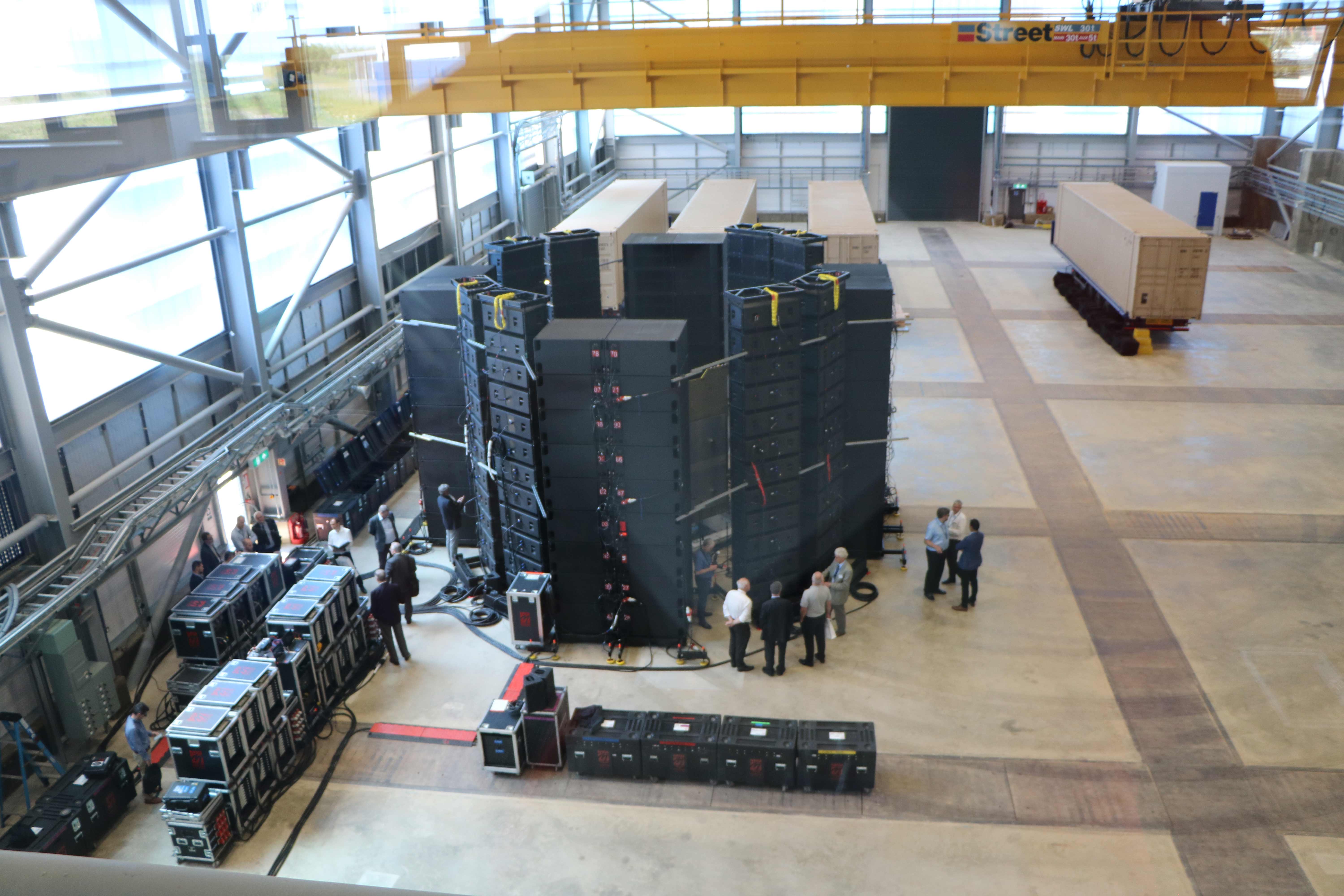 Overhead view of the speakers at RAL facility.