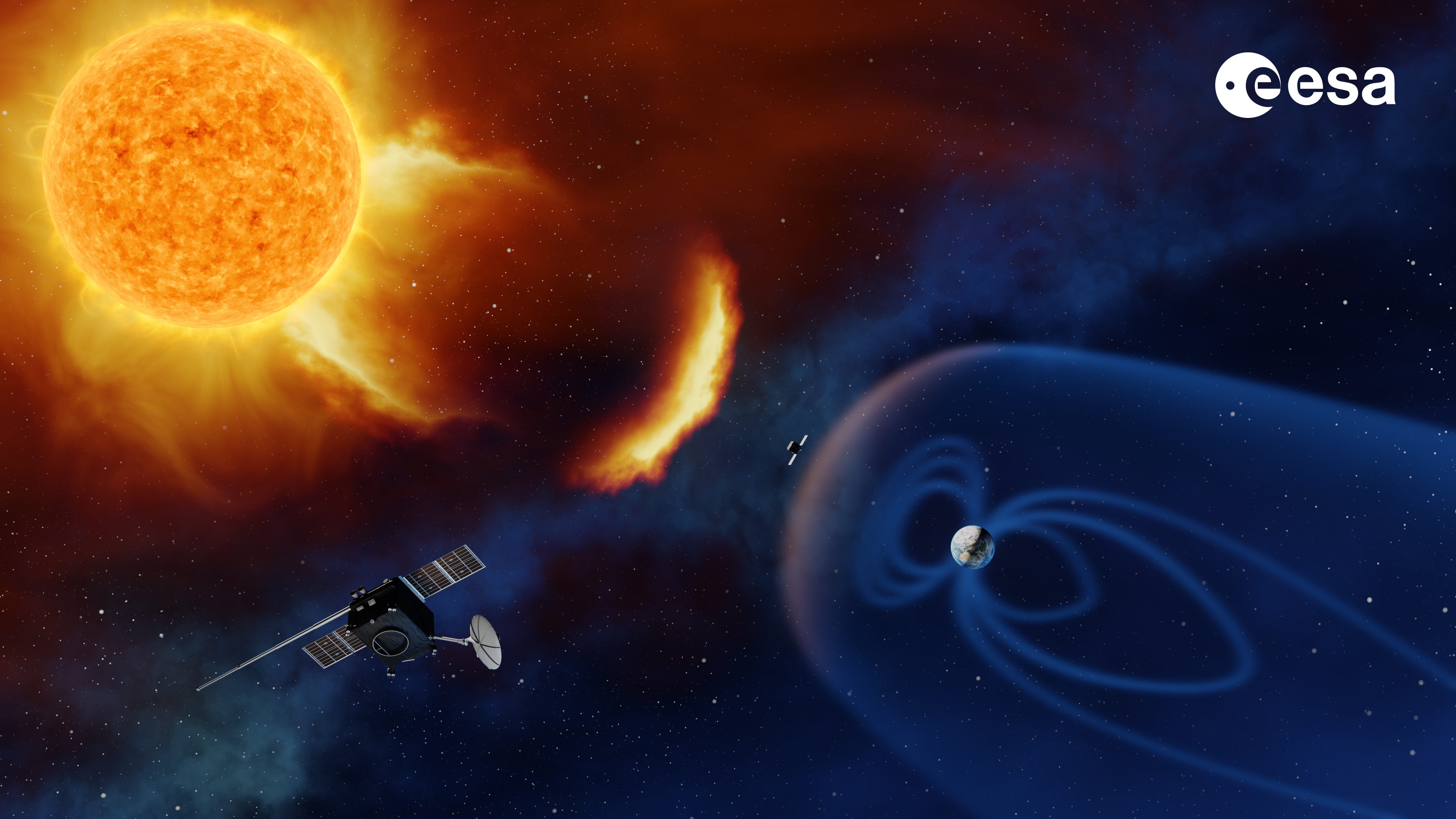 Artist's impression of spacecraft observing space weather