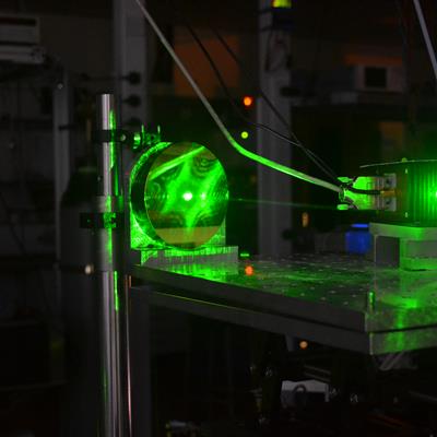 ​​​​​Launch optics for the long open-path CH4 CLaDS sensor. Visible laser alignment..