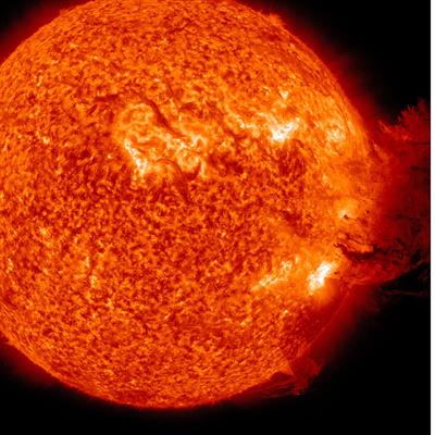 Solar flare captured by the Solar Dynamics Observatory.
