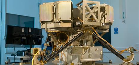 The MIRI instrument undergoing alignment testing in a RAL Space cleanroom.