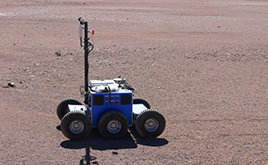 An Autonomous Systems robot during tests in the Atacama desert