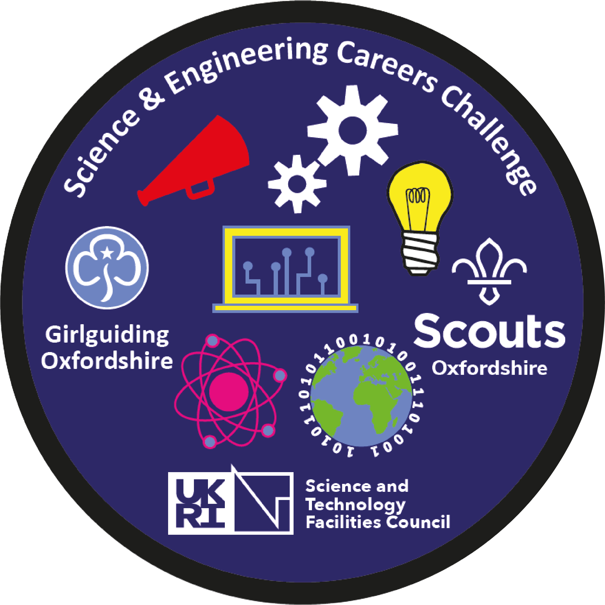 The badge design with Oxfordshire Girlguiding and Scouts