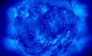 False colour image of the Sun taken from SOHO spacecraft