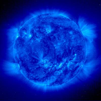 False colour image of the Sun taken from SOHO spacecraft