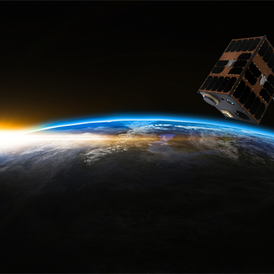 Artist's impression of the SPEQTRE cubesat in space