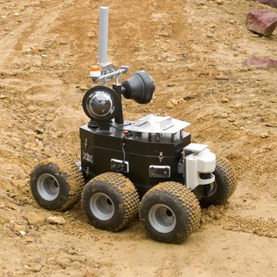 BAe Robotic rover being tested on the simulated martian landscape