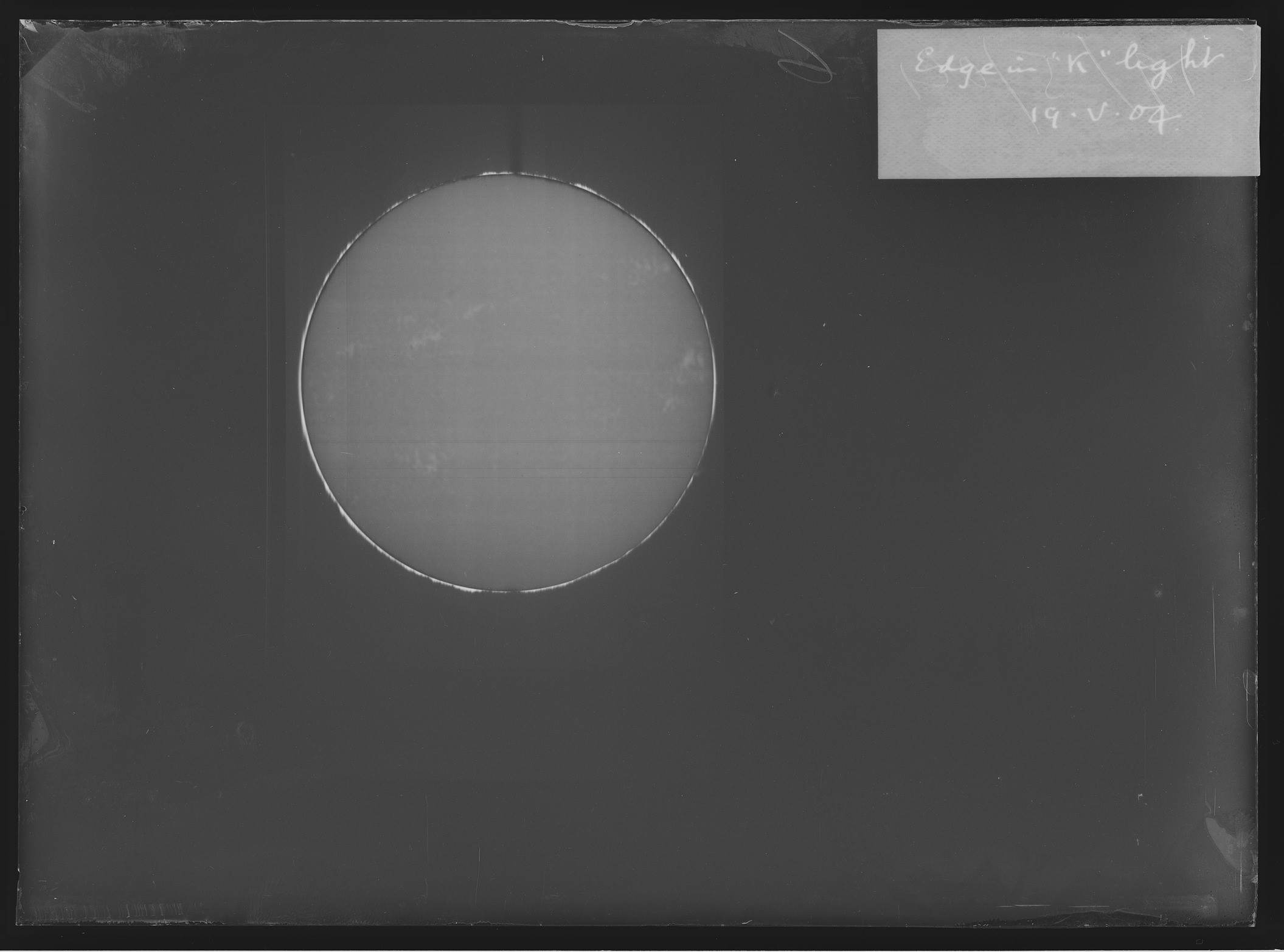 Solar disc and limb image from 1904