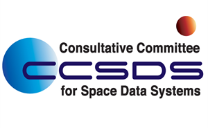Consultative Committee for Space Data Systems CCSDS written over a blue and orange dots.