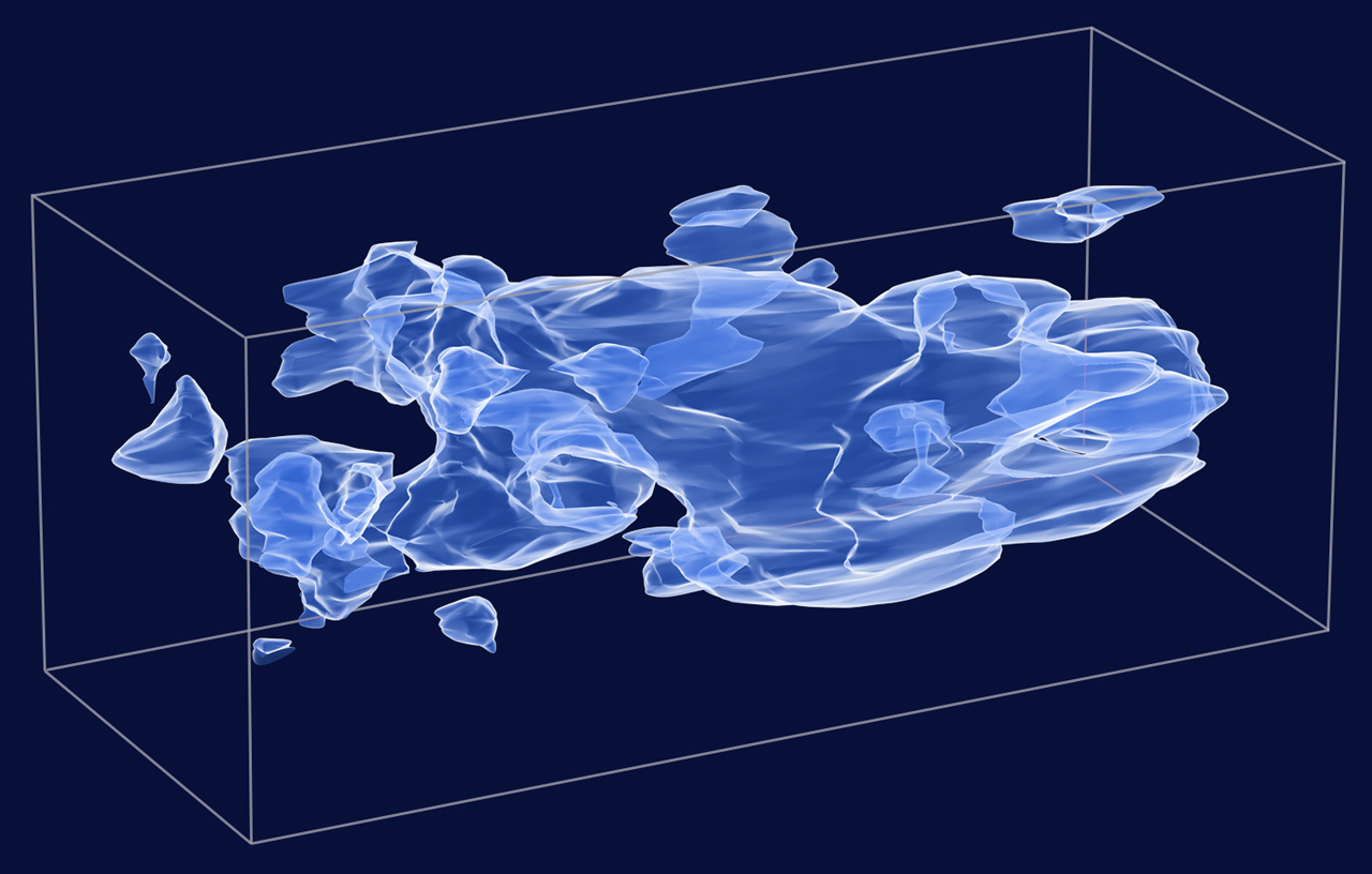 Three-Dimensional graph of distribution of Dark Matter in the Universe
