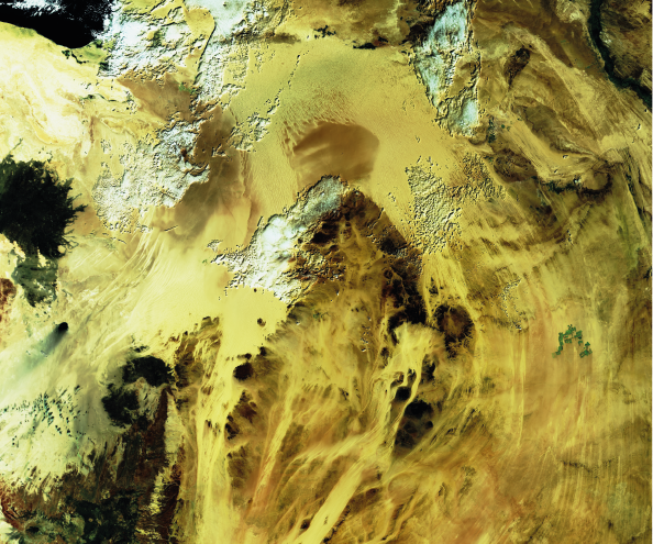 Satellite image of the Saharan desert