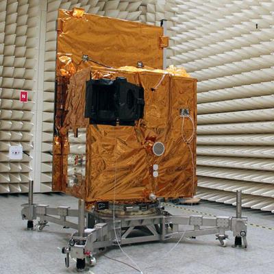 EnMAP spacecraft undergoing testing.