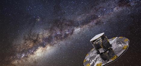 A spacecraft in the outer space.