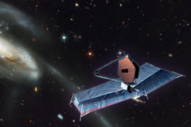 An artists impression of JWST in Space