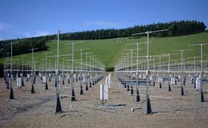 A field of 400 antennae in Aberystwyth.