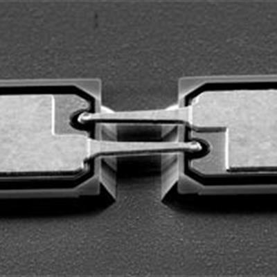 ​​​Anti-parallel air-bridged Schottky diode pair (bridge length is 20 µm).