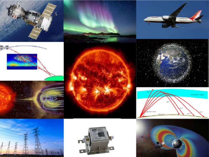 Compilation of SWIMMR related images, from solar weather to space debris