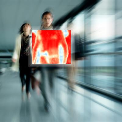 A visualisation of a passenger scan at the airport.