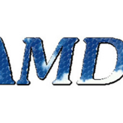 AMDI logo - the capital letters AMDI in blue on a white baclground