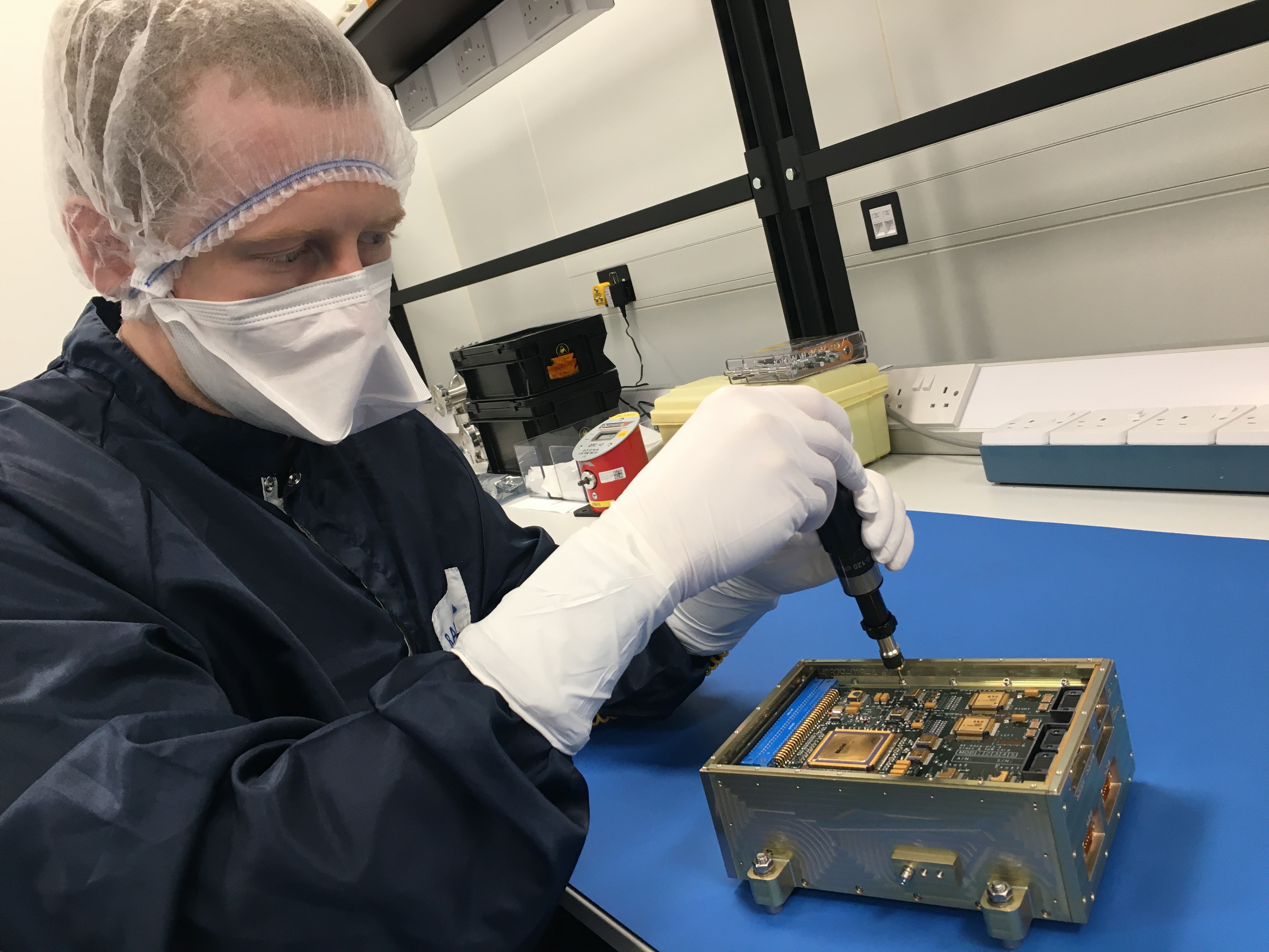 Technician working with an engineering model