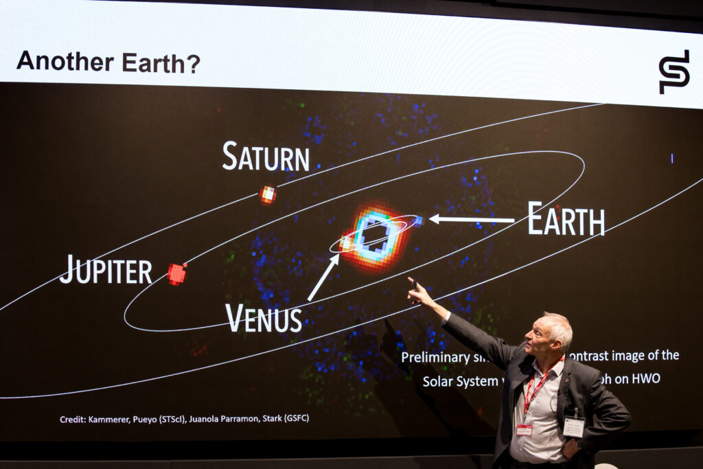 Prof Martin Barstow presenting on the Habitable Worlds Observatory.