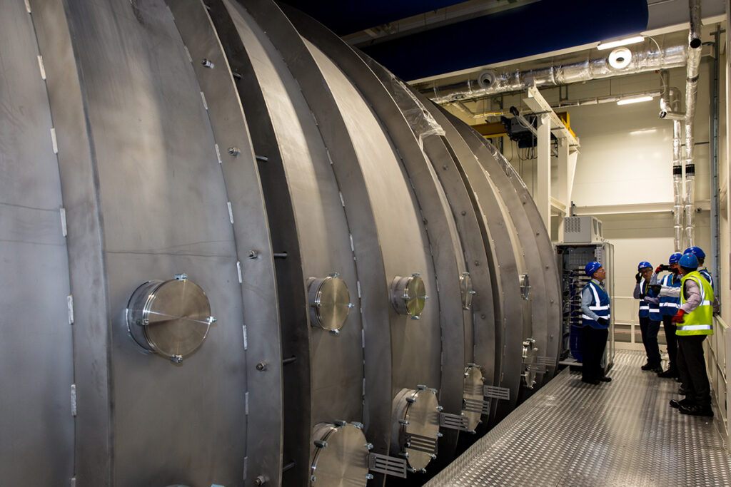 The rear of the space test chamber