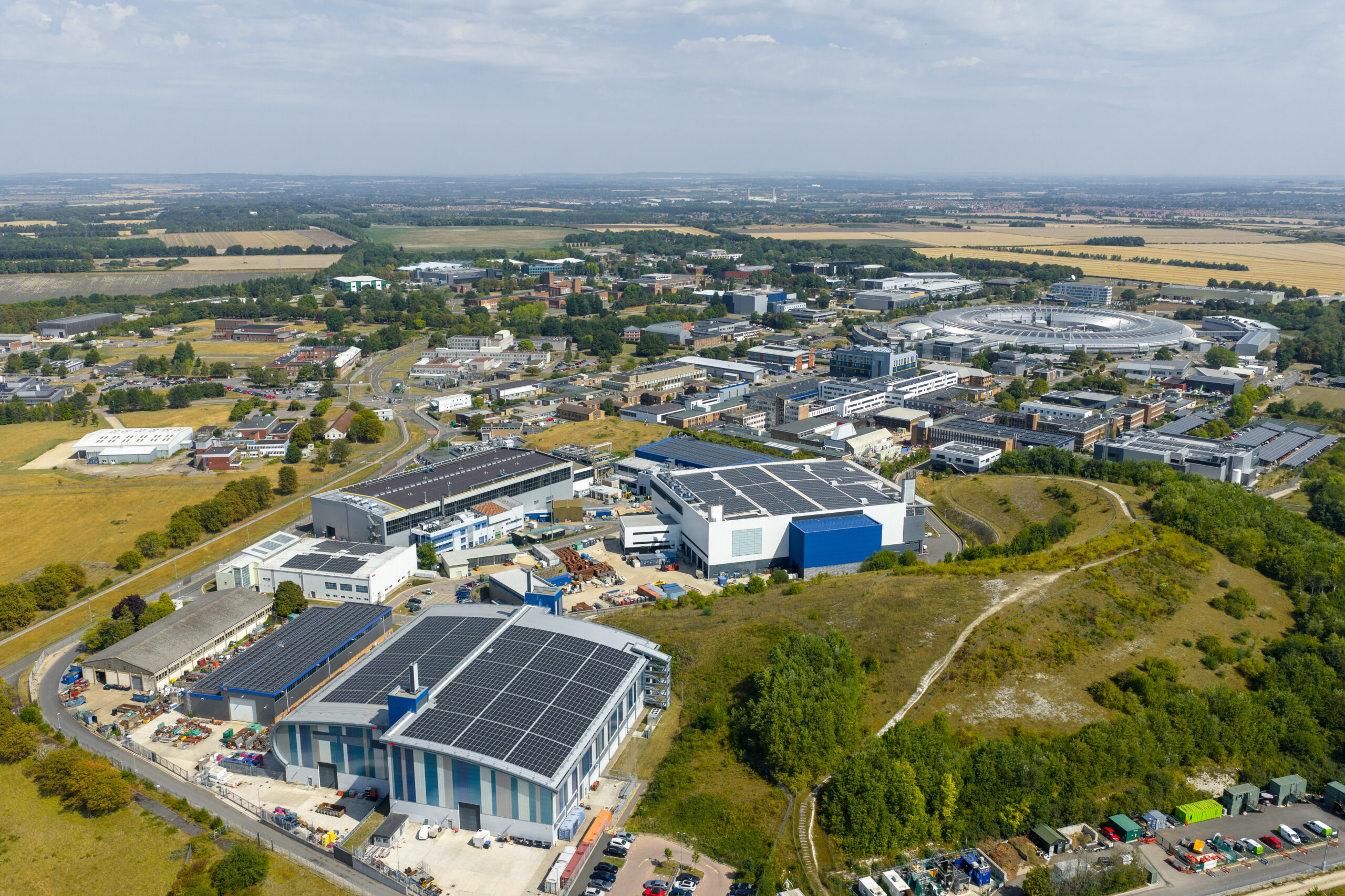Aerial view of the Rutherford Appleton Laboratory.