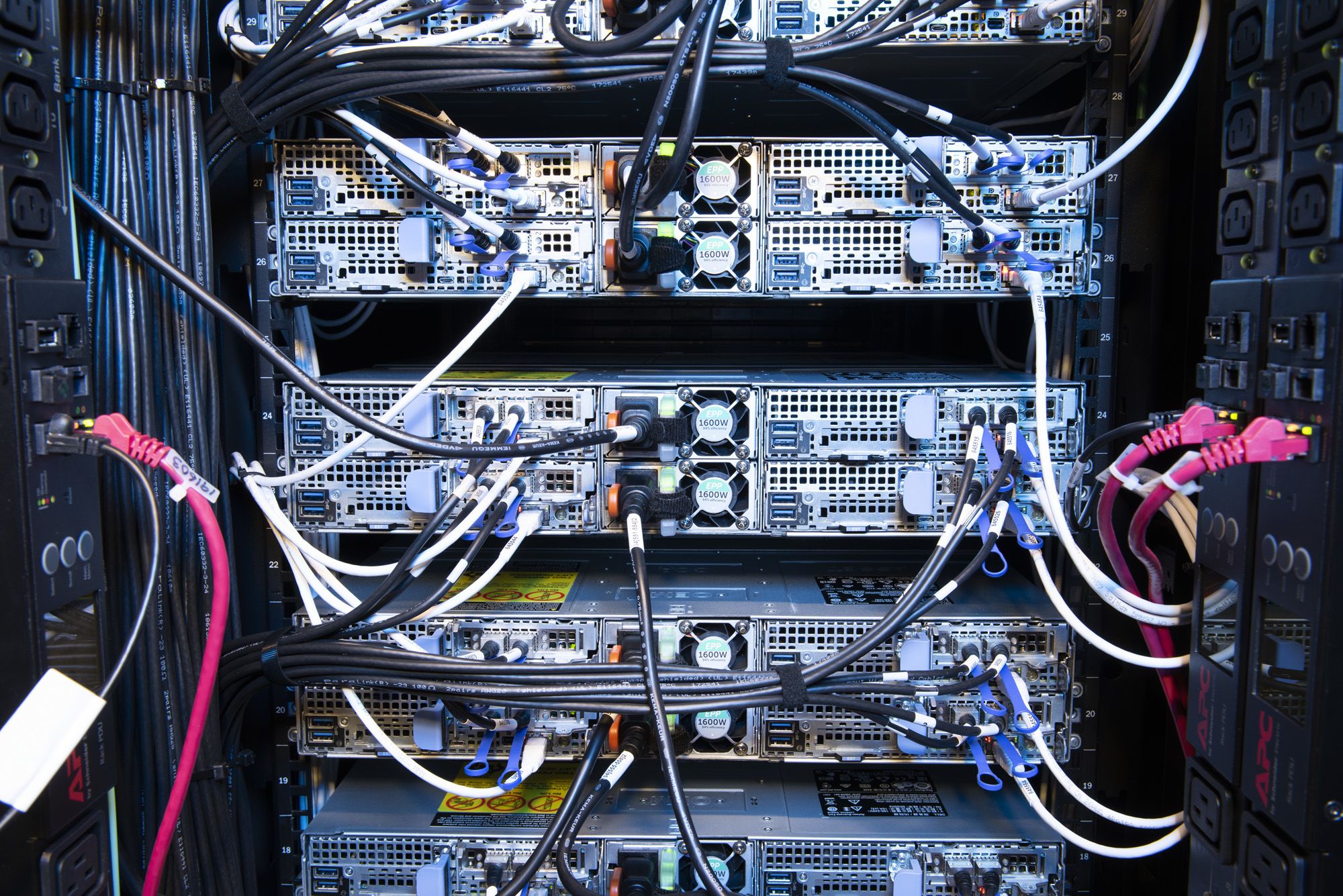 Image showing the back of the JASMIN supercomputer.