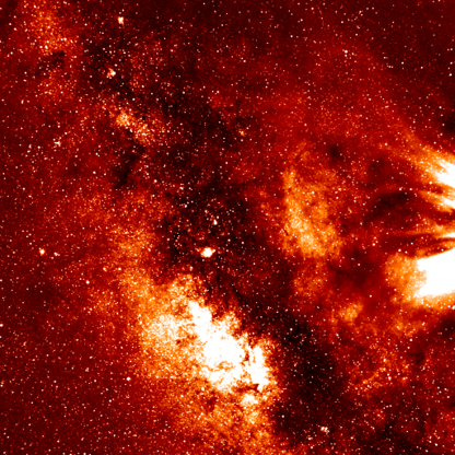 An image from STEREO's remaining Heliospheric Imager shows a CME erupting from the Sun.