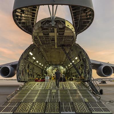 The cargo aircraft that transported the James Webb Space Telescope.