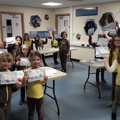 Brownies taking part in activities at RAL