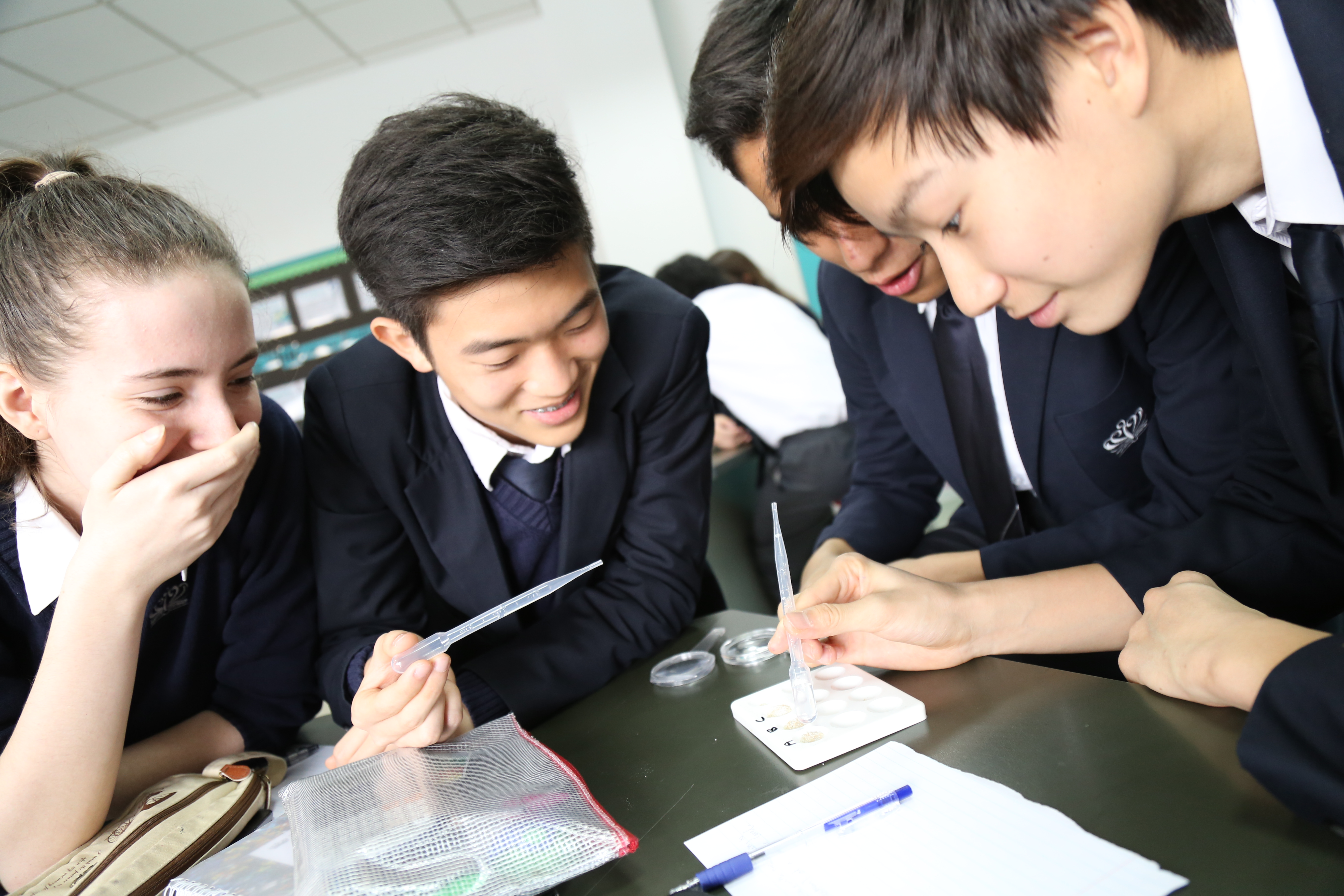 Students enjoy practicals at the space academy.