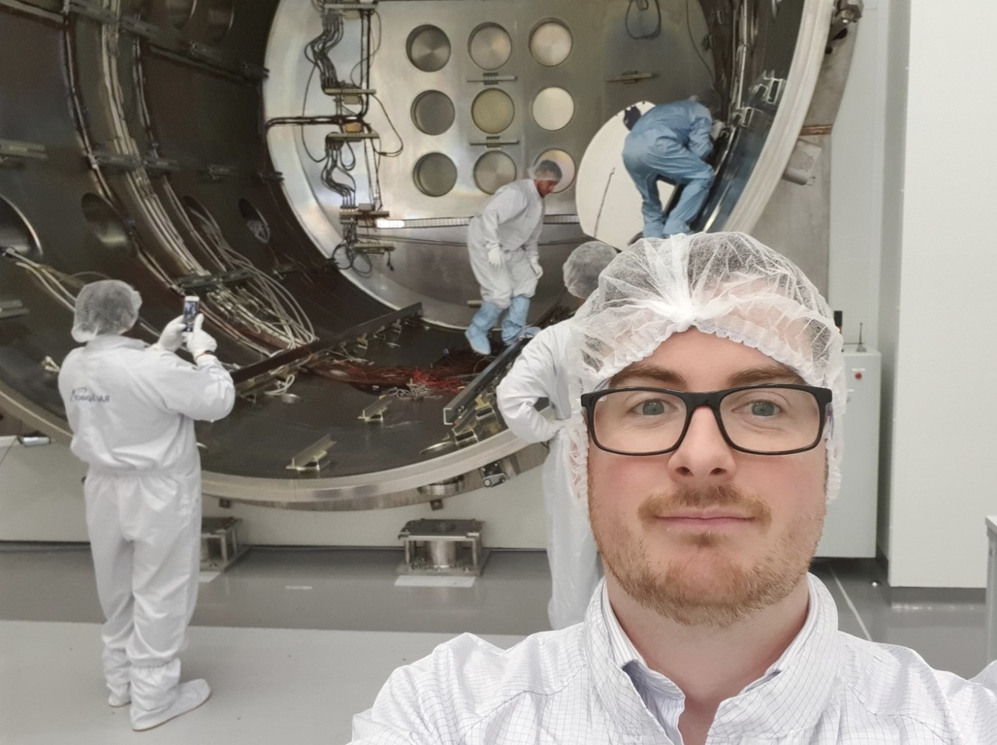 Decontaminating Space Test Chamber 2 at RAL Space.